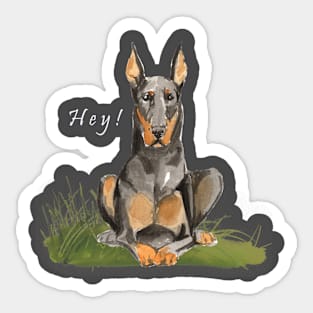 Doberman Greetings Sticker